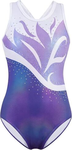 XiaoMoSha Gymnastics Leotards for Girls Hollow Back Dance Ballet Outfit Sleeveless Unitards Tank Bodysuit for Kids 4-14 Years in Saudi Arabia