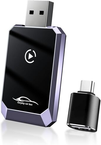 محول CarPlay اللاسلكي لـ iPhone iOS10+ / Android11+ ، 2-in-1 Apple Carplay & Android Auto Adapter مع كابل التمديد USB-A & USB-C ، التحكم المستقر لا يوجد تأخير متوافق مع 1000+ طرازات سيارة (2016+) in Kuwait