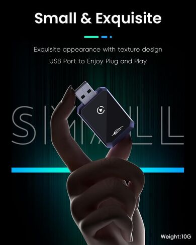 محول CarPlay اللاسلكي لـ iPhone iOS10+ / Android11+ ، 2-in-1 Apple Carplay & Android Auto Adapter مع كابل التمديد USB-A & USB-C ، التحكم المستقر لا يوجد تأخير متوافق مع 1000+ طرازات سيارة (2016+) in Kuwait