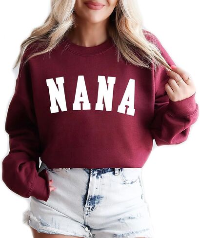 Verita Culture Nana Sweatshirt For Women Fall Season Long Sleeve Graphic Shirts Cozy Weather Lover Tops in Kuwait