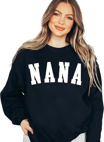 Verita Culture Nana Sweatshirt For Women Fall Season Long Sleeve Graphic Shirts Cozy Weather Lover Tops in Kuwait