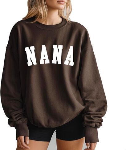 Verita Culture Nana Sweatshirt For Women Fall Season Long Sleeve Graphic Shirts Cozy Weather Lover Tops in Kuwait