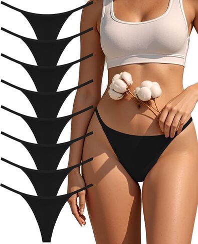 Thongs Cotton G-string للنساء ملابس داخلية تمتد منخفضة منخفضة السراويل الداخلية T-Back Sexy Ladies 8 Pack in Saudi Arabia