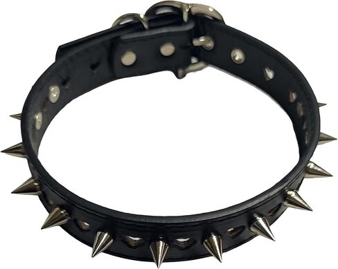 قلادة Daunting Claws Shadowheart Thornspike - ياقة مسننة من الجلد الصناعي الأسود على شكل قلب للبشر in Saudi Arabia