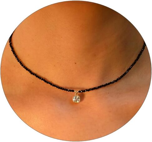Dainty Gold Necklace for Women Non Tarnish - Waterproof 18K Gold Evil Eye Cross Heart Leaf Pendant Necklace, Cute Pearl CZ Diamond Choker Necklaces Trendy Jewelry for Women Birthday Christmas Gift in Saudi Arabia