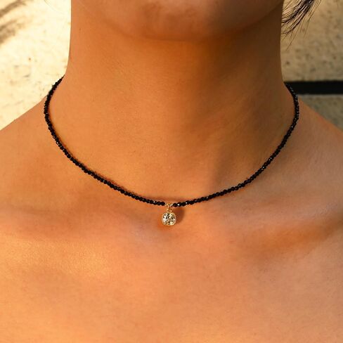 Dainty Gold Necklace for Women Non Tarnish - Waterproof 18K Gold Evil Eye Cross Heart Leaf Pendant Necklace, Cute Pearl CZ Diamond Choker Necklaces Trendy Jewelry for Women Birthday Christmas Gift in Saudi Arabia