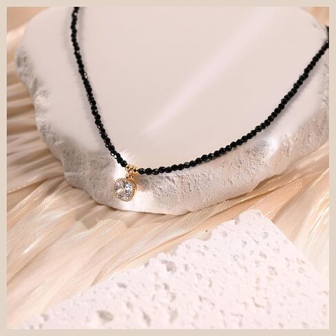 Dainty Gold Necklace for Women Non Tarnish - Waterproof 18K Gold Evil Eye Cross Heart Leaf Pendant Necklace, Cute Pearl CZ Diamond Choker Necklaces Trendy Jewelry for Women Birthday Christmas Gift in Saudi Arabia