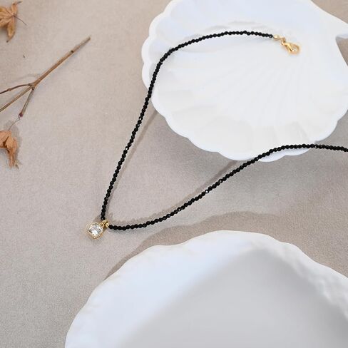 Dainty Gold Necklace for Women Non Tarnish - Waterproof 18K Gold Evil Eye Cross Heart Leaf Pendant Necklace, Cute Pearl CZ Diamond Choker Necklaces Trendy Jewelry for Women Birthday Christmas Gift in Saudi Arabia