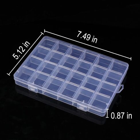 1 Pack 24 Grids Clear Plastic Jewelry Organizer Boxes, Tackle Box Compartment Organizer with Adjustable Dividers for Jewelry, Art Craft, Bead Storage Containers in Saudi Arabia