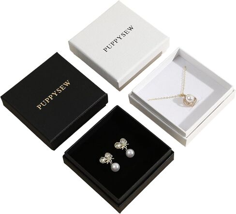 PUPPYSEW 40 Pieces Jewelry Gift Box with Lid, Jewelry Packaging for Small Business Necklace Ring Bracelet Earring Display Box (Black) in Saudi Arabia