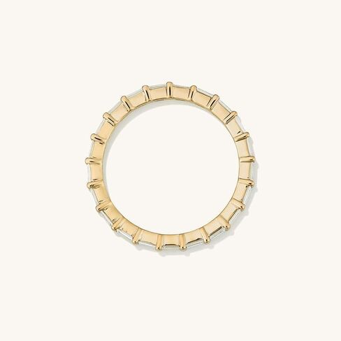 Prabha_Jewels خاتم زواج مرصع بالألماس 1.30 قيراط مقطوع على شكل باغيت من الألماس الأبدي بالكامل، لمسة نهائية من الذهب الأصفر عيار 14 قيراط، فضة استرليني عيار 925 in Kuwait