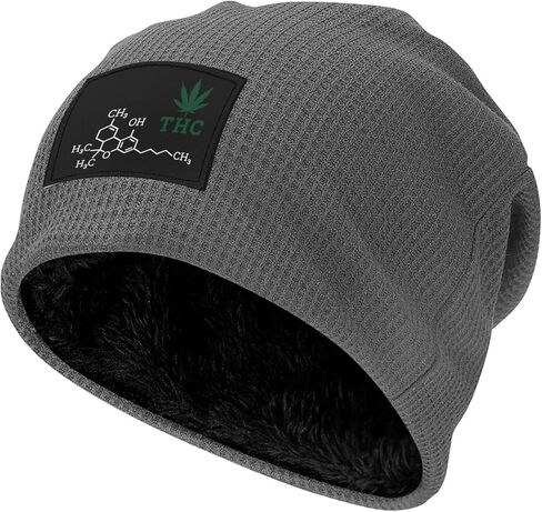 BUECDHYEI THC Molecule Beanie for Men and Women, Fleece Lined Winter Skull Cap in Saudi Arabia