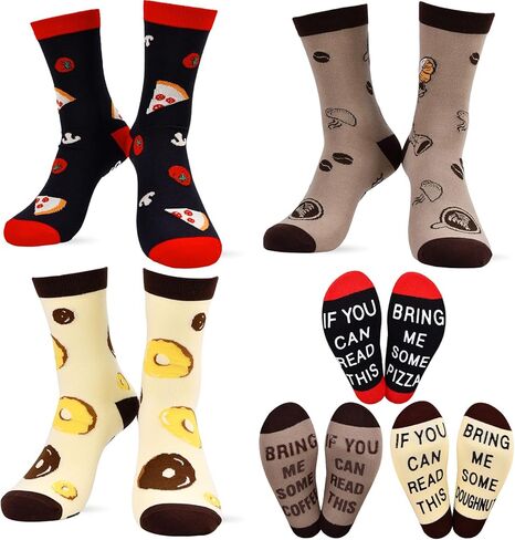 Viwnrxta Funny Food Socks for Man and Woman,6 Pcs Food Lovers Fun Cozy Crazy Novelty Fashion Cotton Socks in Saudi Arabia