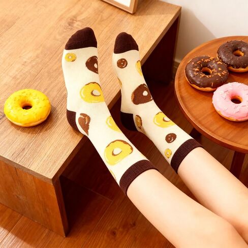 Viwnrxta Funny Food Socks for Man and Woman,6 Pcs Food Lovers Fun Cozy Crazy Novelty Fashion Cotton Socks in Saudi Arabia