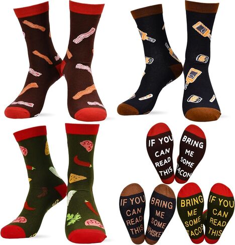Viwnrxta Funny Food Socks for Man and Woman,6 Pcs Food Lovers Fun Cozy Crazy Novelty Fashion Cotton Socks in Kuwait