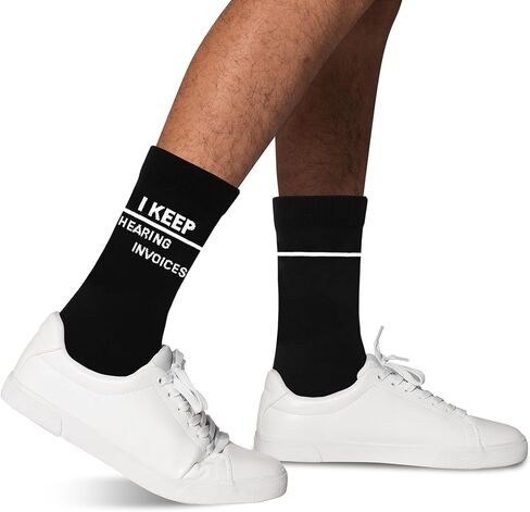 GRXXPIP جوارب I Keep Hearing Invoices Socks - جوارب مضحكة للمحاسبين من أجل CPA، ومحاسبي الحسابات والمحترفين الماليين، هدية فكاهة المكتب لزملاء العمل، موسم الضرائب، هدية عيد الميلاد أو عيد الميلاد.(139) in Saudi Arabia