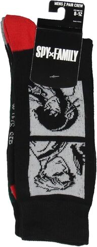 Bioworld Spy x Family Men's Loid 2-Pack Manga Anime Adult Mid-Calf Crew Socks in Saudi Arabia