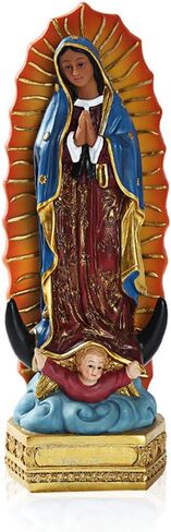 ليبيندور سيدة غوادالوبي تمثال مريم العذراء المباركة من الراتنج، الأم المباركة للولادة الطاهرة في المنزل تمثال مادونا - سيدتنا الملونة in Kuwait