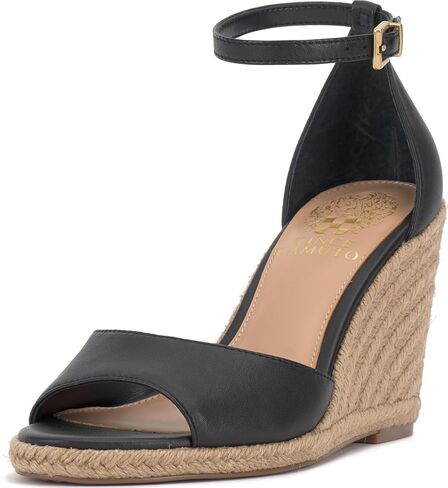 Vince Camuto Women's Felyn Wedge Sandal, Black, 6.5 in Saudi Arabia