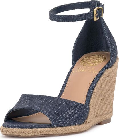 Vince Camuto Women's Felyn Wedge Sandal, Black, 6.5 in Saudi Arabia
