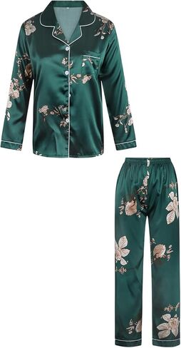 Women's Long-Sleeved Pajama Set, Elastic Waistband, Soft & Skin-Friendly Two-Piece Pajama Loungewear in Saudi Arabia
