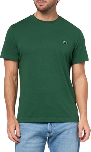 Lacoste Men's Crew Neck Short Sleeve Regular Fit Classic T-Shirt, Green, Large in Saudi Arabia