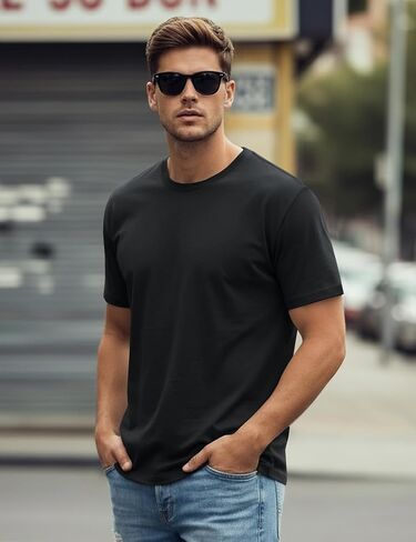 EKLENTSON Mens T-Shirts Short Sleeve Moisture Wicking Lightweight Casual Shirt Quick Dry Cooling Basic Crew Neck Top Tee in Saudi Arabia