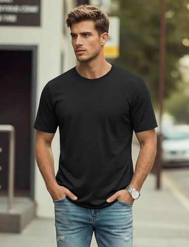 EKLENTSON Mens T-Shirts Short Sleeve Moisture Wicking Lightweight Casual Shirt Quick Dry Cooling Basic Crew Neck Top Tee in Saudi Arabia