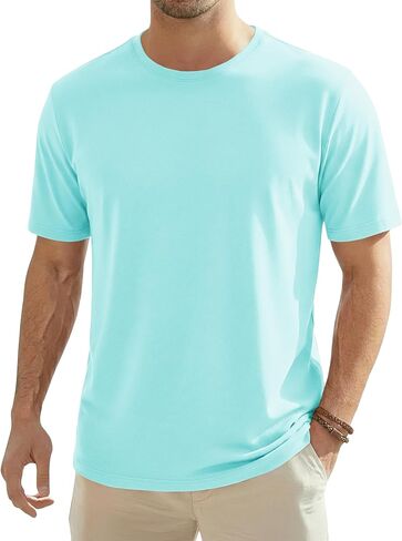 EKLENTSON Mens T-Shirts Short Sleeve Moisture Wicking Lightweight Casual Shirt Quick Dry Cooling Basic Crew Neck Top Tee in Saudi Arabia