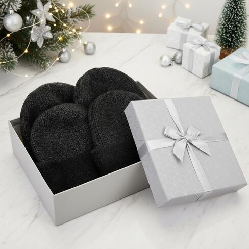 Chicingyou 4 Pack Winter Earflap Hats for Men Women Warm Thick Knitted Black Beanie Hats Stocking Caps for Outdoor Cold Weather in Saudi Arabia