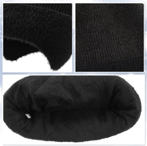 Chicingyou 4 Pack Winter Earflap Hats for Men Women Warm Thick Knitted Black Beanie Hats Stocking Caps for Outdoor Cold Weather in Saudi Arabia