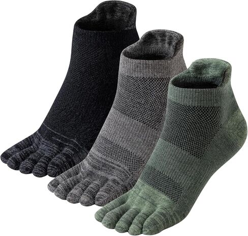 ORVYTHA Merino Wool Toe Ankle Hiking Socks Compression Support Breathable Thick Cushion No Show Socks for Women&Men 3 Pairs in Saudi Arabia