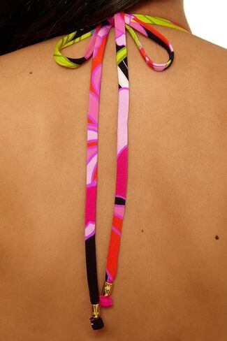 بيكيني علوي نسائي من Trina Turk Bougainvillea Ring Twist Bandeau، طباعة زهور، قابل للتعديل، ربطة عنق من الخلف، ملابس سباحة منفصلة in Saudi Arabia