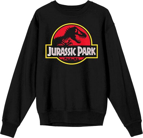 Bioworld Jurassic Park Franchise - Logo on black Adult Crew Neck Sweatshirt in Saudi Arabia