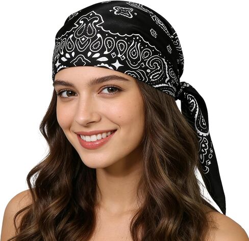 OVOY Women Paisley Hair Square Scarf 35.5", Silk Like Satin Sleeping Bonnet Wrap Nightcap Bandanas Square Scarf Headwear in Saudi Arabia