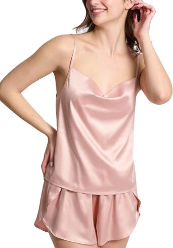 Mad Dog Satin Pajama Set For Women - Luxurious 2 Piece Silky Feel PJ Lounge Short Set, Elegant Nightwear, Silk Like Sleepwear in Saudi Arabia