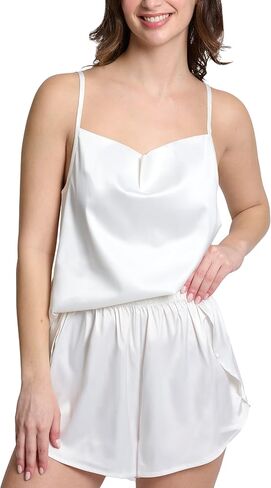 Mad Dog Satin Pajama Set For Women - Luxurious 2 Piece Silky Feel PJ Lounge Short Set, Elegant Nightwear, Silk Like Sleepwear in Saudi Arabia