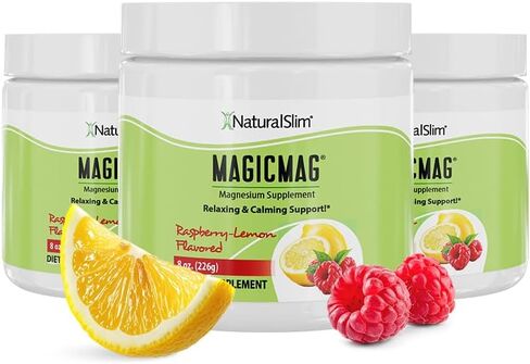 NaturalSlim MagicMag Magnesium Packets 30 Stick Pack Magnesium Citrate Powder – Stress, Constipation, Muscle, Heart Health, and Sleep Support | Natural Strawberry & Lime Flavored Magnesium Supplement in Saudi Arabia