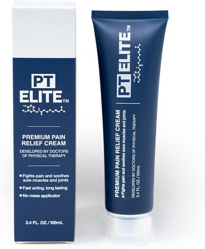 PT Elite Premium Pain Relief Cream, with Capsaicin, Menthol & Arnica, Arthritis, Knee, & Back Pain Relief, Soothes Sore Muscles & Joints, Reduces Stiffness, Non-Greasy, Topical Analgesic, 3.4 oz in Saudi Arabia