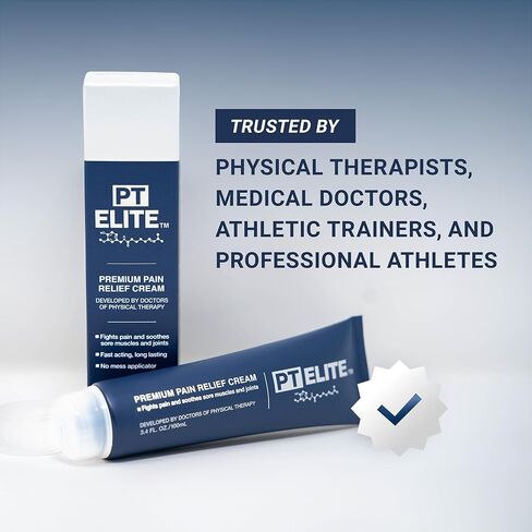 PT Elite Premium Pain Relief Cream, with Capsaicin, Menthol & Arnica, Arthritis, Knee, & Back Pain Relief, Soothes Sore Muscles & Joints, Reduces Stiffness, Non-Greasy, Topical Analgesic, 3.4 oz in Saudi Arabia