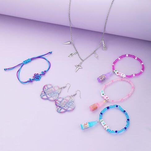 Phrantuchio 6 قطع Kpop Merch مجوهرات عقدة أساور الصداقة أقراط قلادة مجموعة أزياء الزي إكسسوارات هدايا in Saudi Arabia