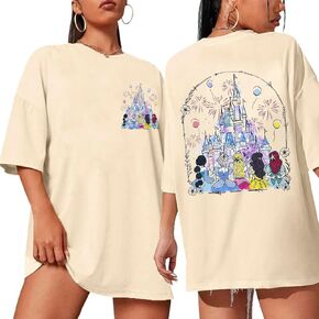 Magic Kingdom Shirt for Women Oversized Sequin Princess Castle T Shirts Casual Family Vacation Tee Tops in Kuwait