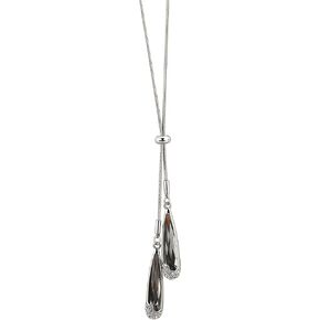 FLACKIT Water Droplet Necklace for Women | Long Pendant Sweater Necklace with Smoky Gray Crystal, Adjustable Y-Shape Chain (14-36 Inch) in Saudi Arabia