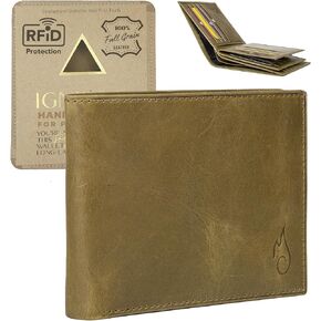 محفظة Ignis Craft جلدية RFID Blocking Minimalist Bifold Red للرجال (Soloist Spinel) in Saudi Arabia