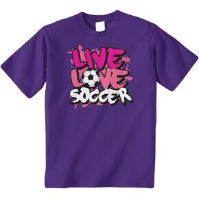 Threadrock Big Girls' Live Love Soccer Youth T-Shirt in Saudi Arabia