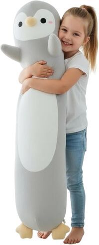 Somao Penguin Plush Pillow - 23.6 Inch Long Stuffed Animal, Ultra Soft Cuddle Pillow for Kids & Adults, Huggable Penguin Toy Gift for Birthday, Christmas, Valentine's Day (Black) in Saudi Arabia