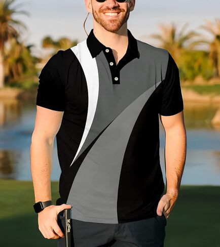 Casual Fashion Men Polo Shirt: Summer Moisture Wicking Short Sleeve Golf Clothes in Saudi Arabia