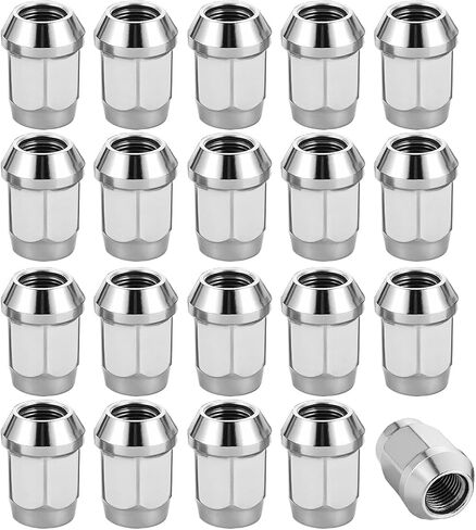 M12x1.5 Car Bulge Acorn Lug Nuts, 20PCS Carbon Steel Closed End Automotive Lug Nut, Vehicle Wheel Nut Replacement Accessories, Compatible with Lacrosse Equinox Impala (Silver) in Saudi Arabia