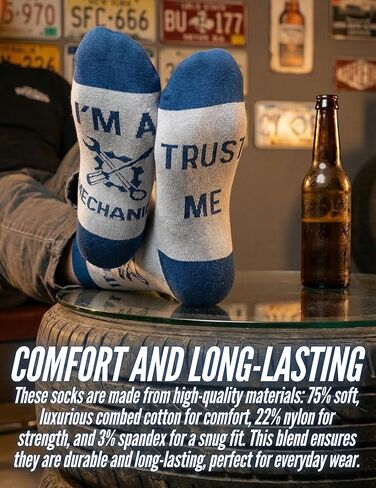 InnoBeta Mechanic Gifts for Men, Gifts for Mechanics, One Size Crew Socks in Saudi Arabia