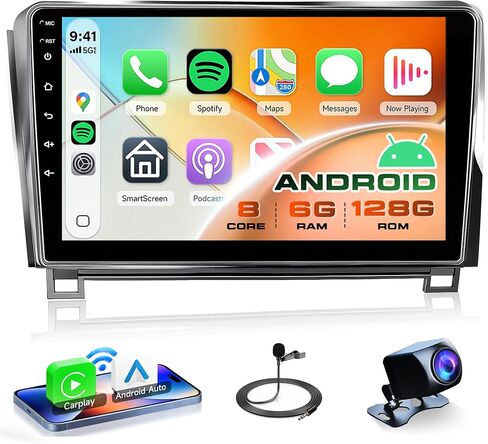 Carplay Car Radio for Toyota Tundra 2007-2013 Android Car Stereo for Toyota Sequoia 2008-2018, Rimoody 10.1'' Touch Screen GPS Navigation Android auto Mirror Link Bluetooth WiFi FM Backup Camera in Kuwait